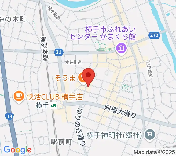 カシワヤ楽器 横手駅前店の地図