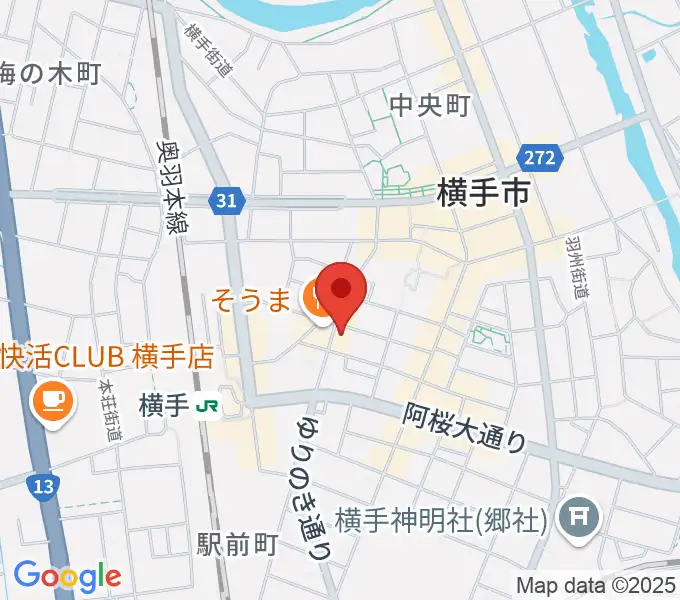 カシワヤ楽器 横手駅前店の地図