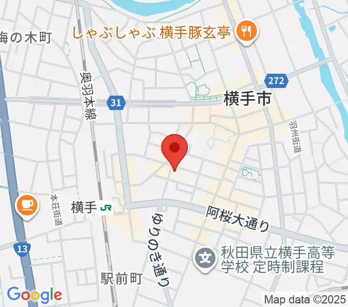 カシワヤ楽器 横手駅前店の地図