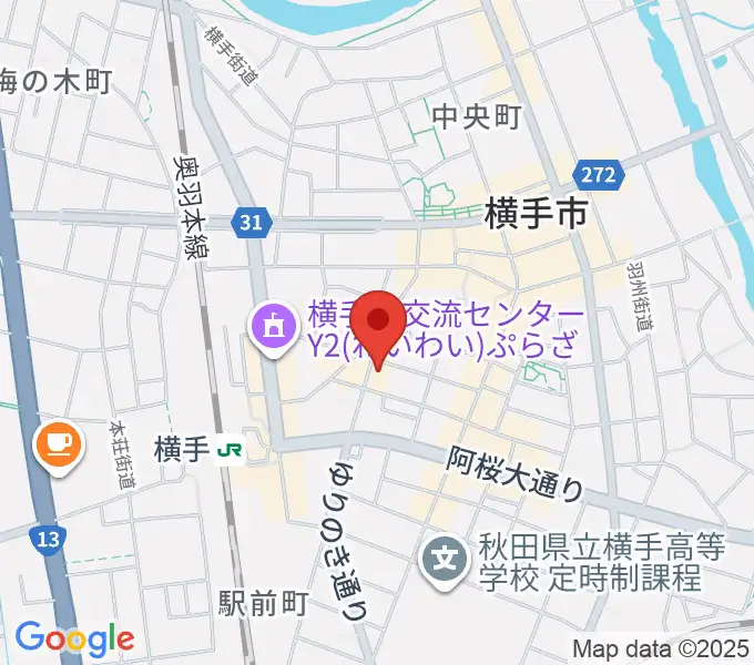 カシワヤ楽器 横手駅前店の地図