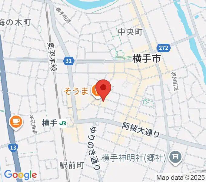 カシワヤ楽器 横手駅前店の地図