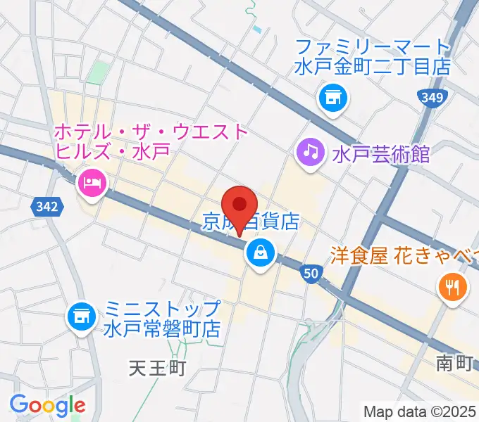 かわまた楽器店の地図