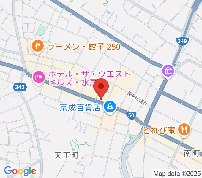 かわまた楽器店の地図