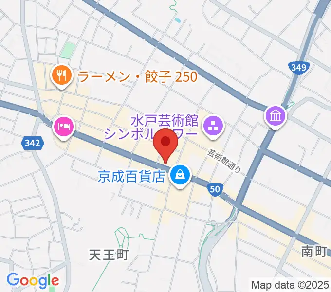 かわまた楽器店の地図