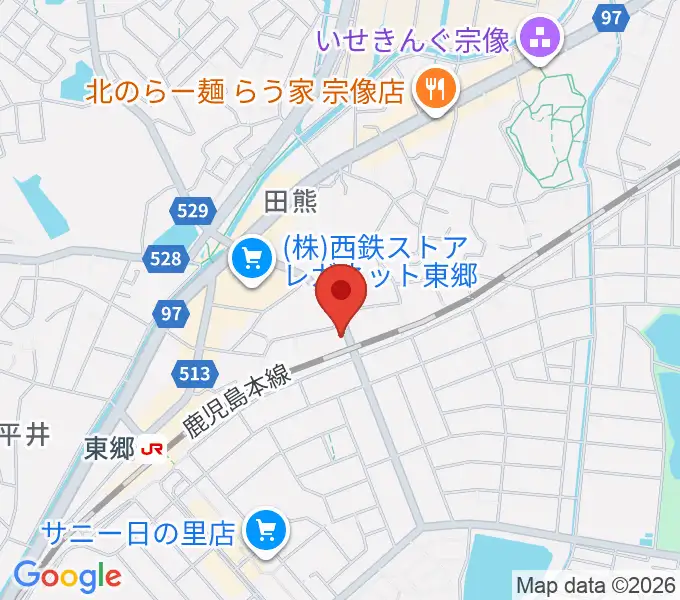 河島楽器店の地図