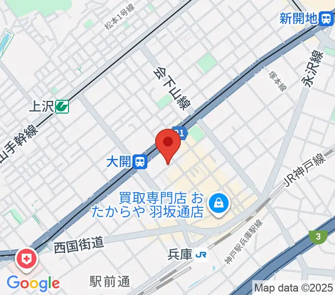 三宅バイオリン工房の地図