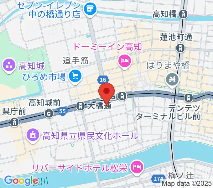 高知楽器の地図