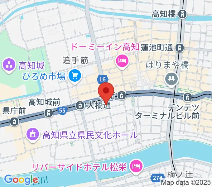 高知楽器の地図