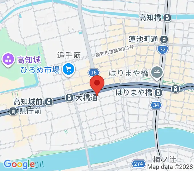 高知楽器の地図