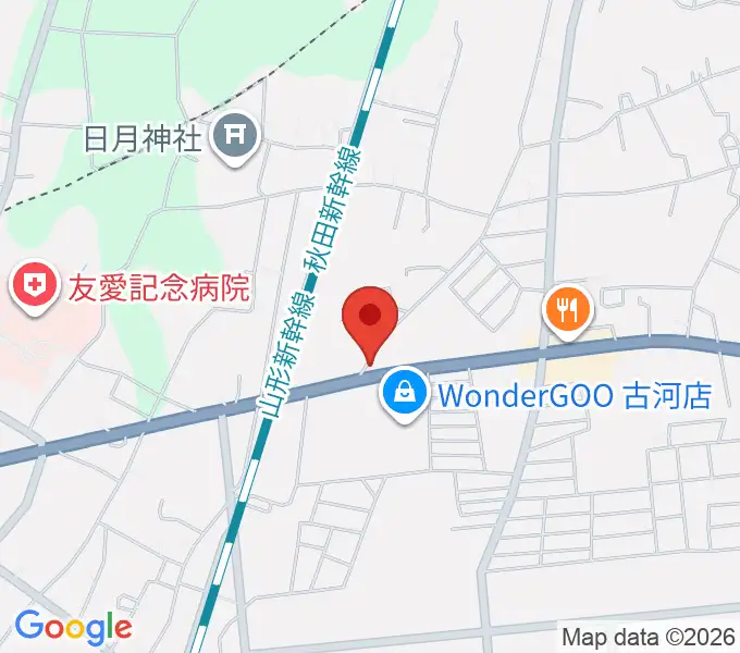 古河ピアノガーデンの地図