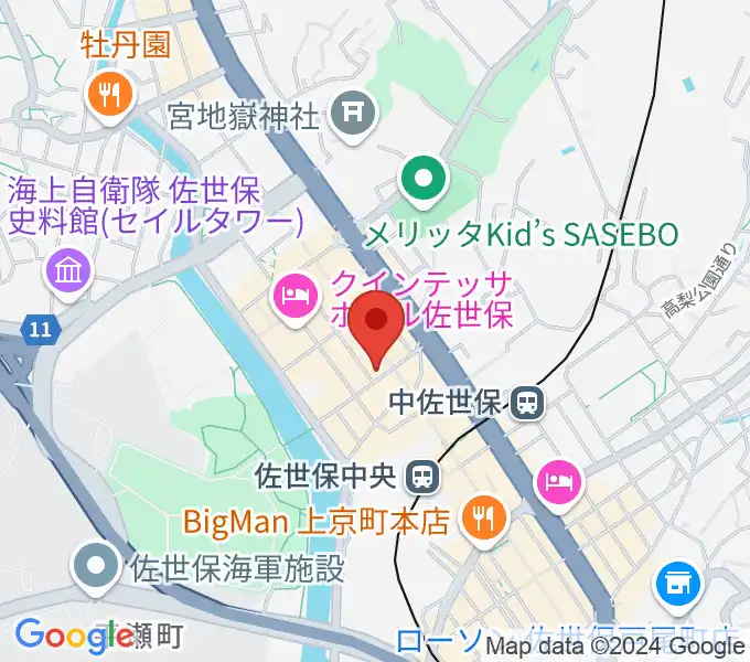 前川楽器店の地図