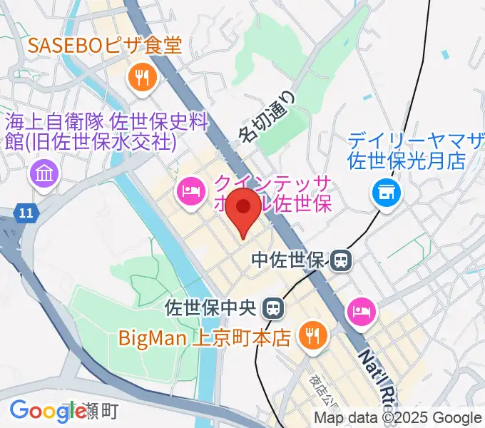 前川楽器店の地図