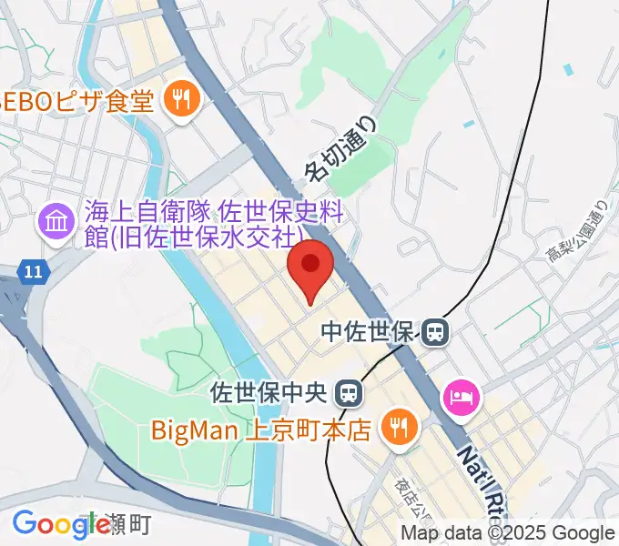 前川楽器店の地図