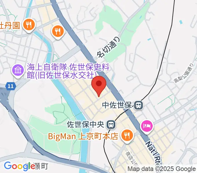 前川楽器店の地図