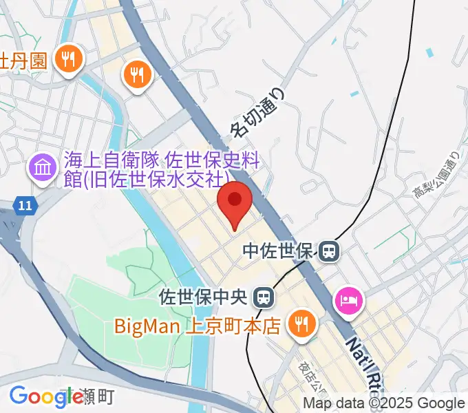 前川楽器店の地図