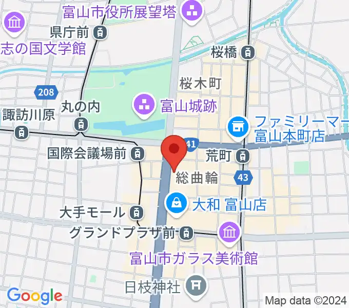 ミヤコ楽器店の地図