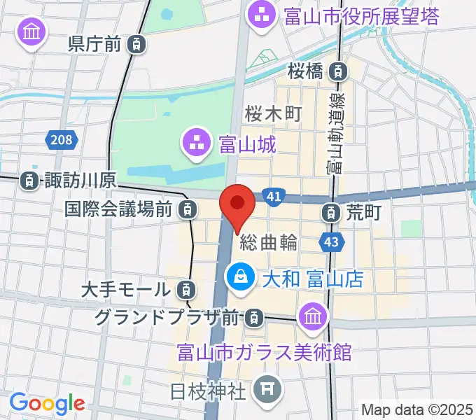 ミヤコ楽器店の地図