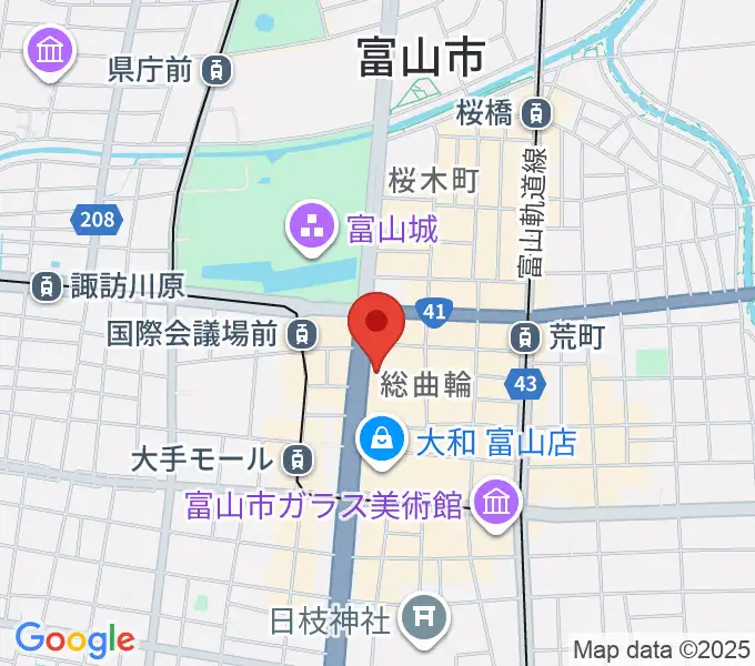 ミヤコ楽器店の地図