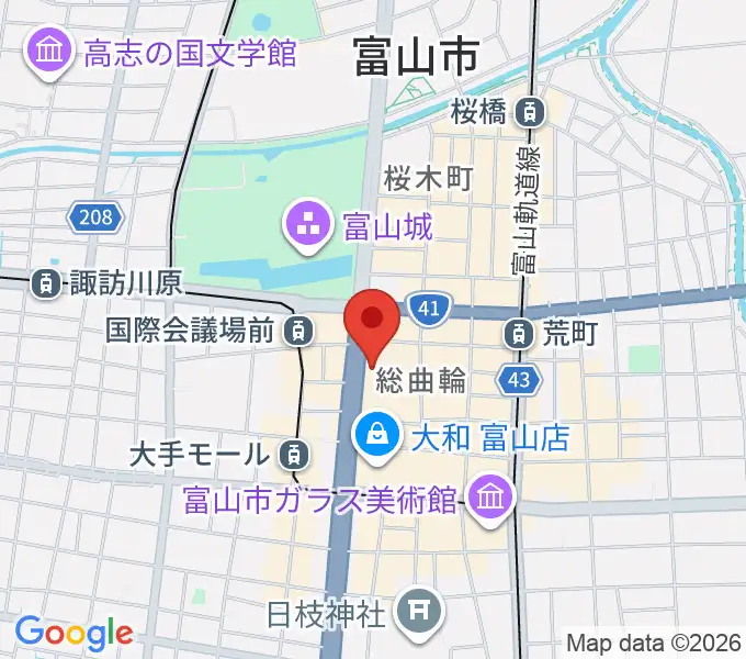 ミヤコ楽器店の地図