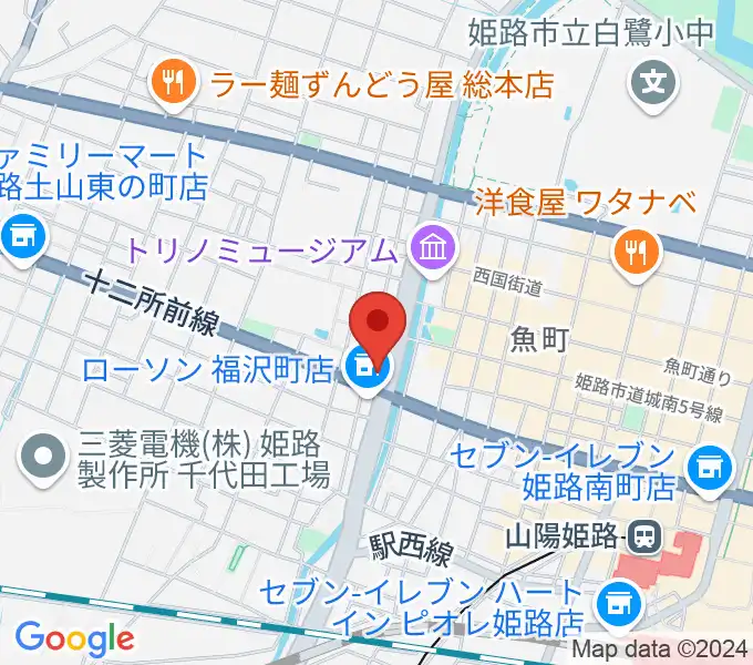 エムズサウンドギターショップの地図