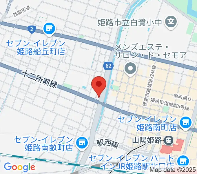 エムズサウンドギターショップの地図
