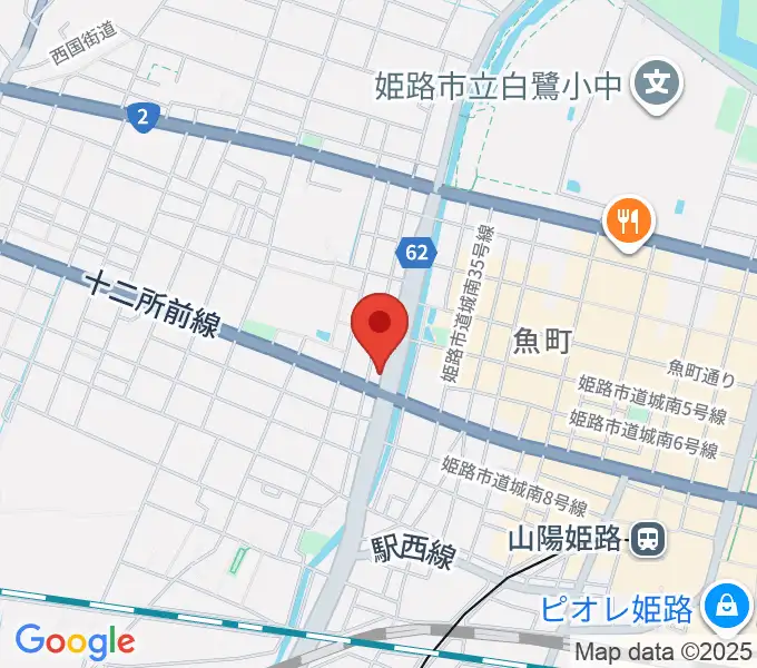 エムズサウンドギターショップの地図