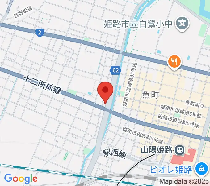 エムズサウンドギターショップの地図