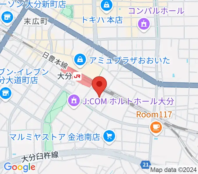 ミュージックストアナガト大分店の地図