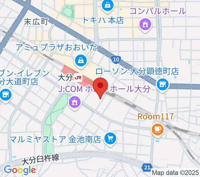 ミュージックストアナガト大分店の地図