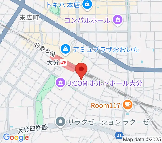 ミュージックストアナガト大分店の地図