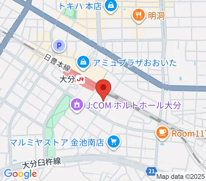 ミュージックストアナガト大分店の地図