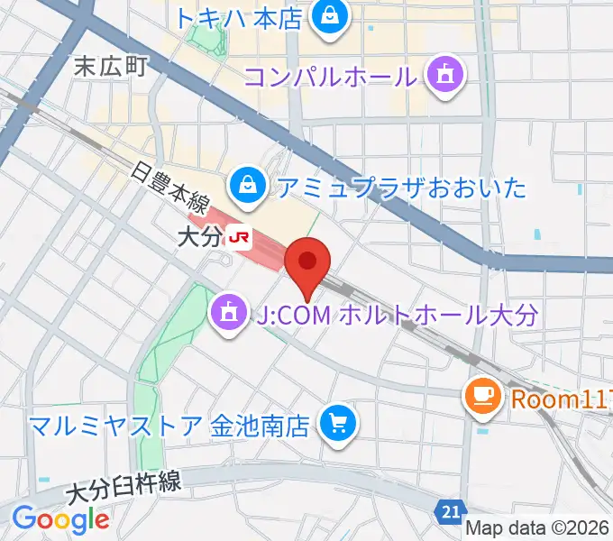 ミュージックストアナガト大分店の地図