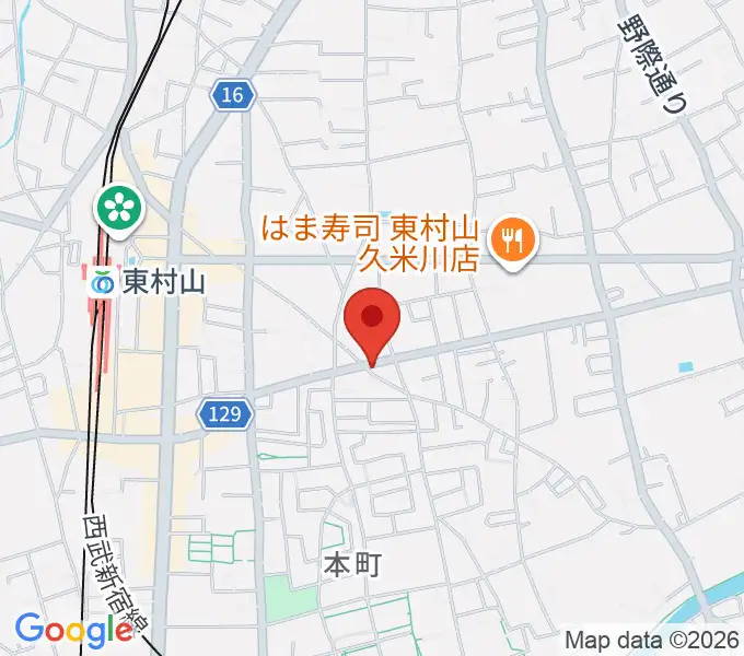 ムラコシ楽器店の地図