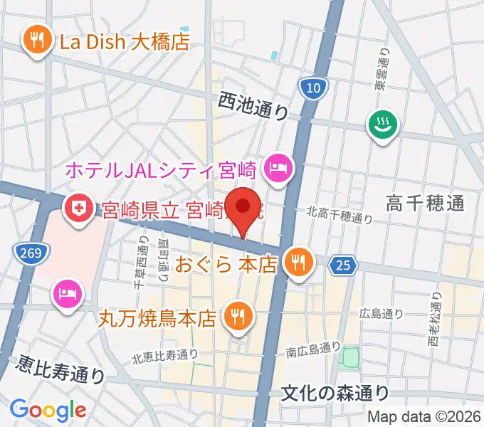 西村楽器 micc本店の地図