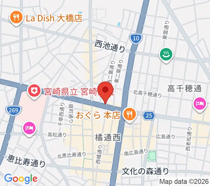 西村楽器 micc本店の地図