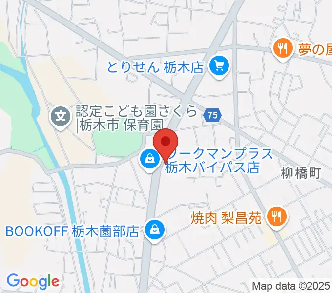 オオノ楽器 栃木店の地図