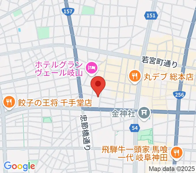 ピアノ百貨 岐阜店の地図