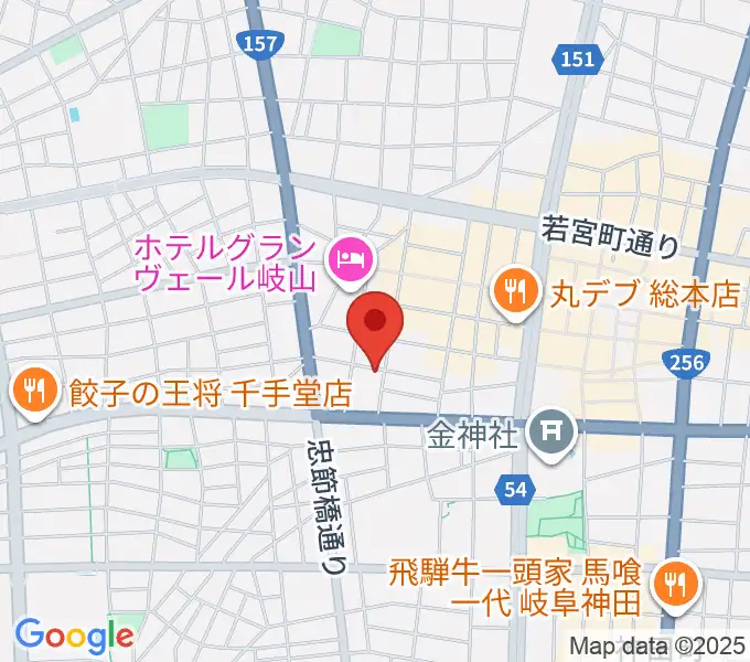 ピアノ百貨 岐阜店の地図