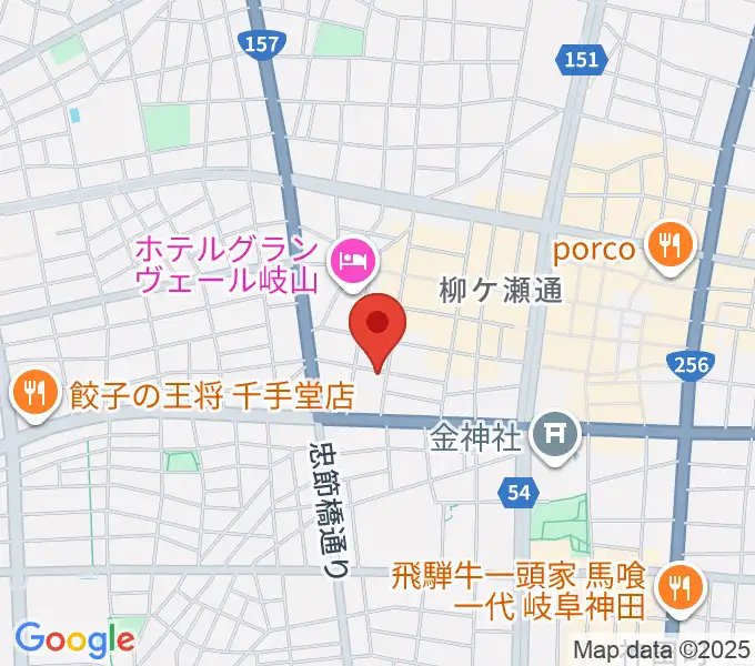 ピアノ百貨 岐阜店の地図
