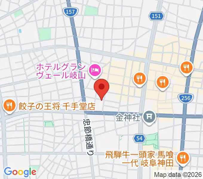 ピアノ百貨 岐阜店の地図