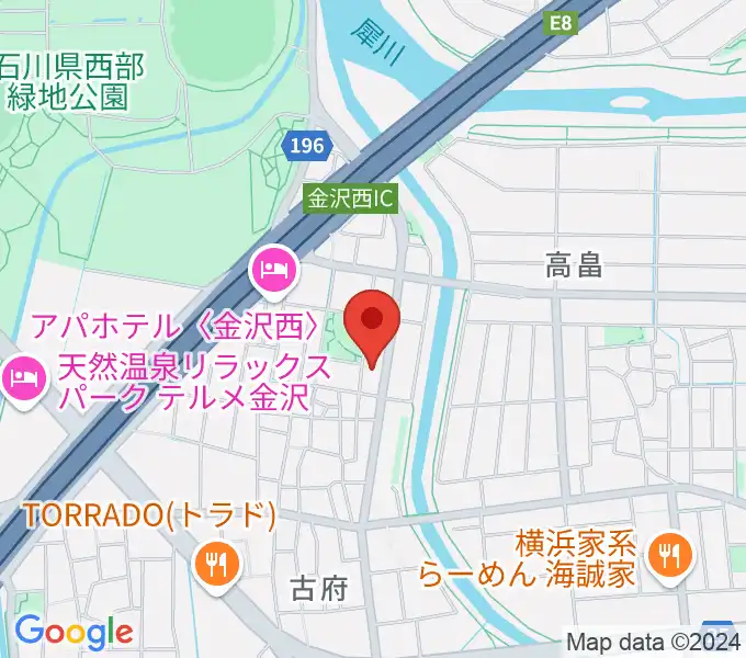 ピアノ工房カナザワの地図