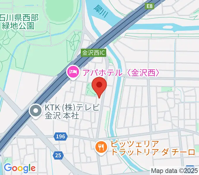 ピアノ工房カナザワの地図