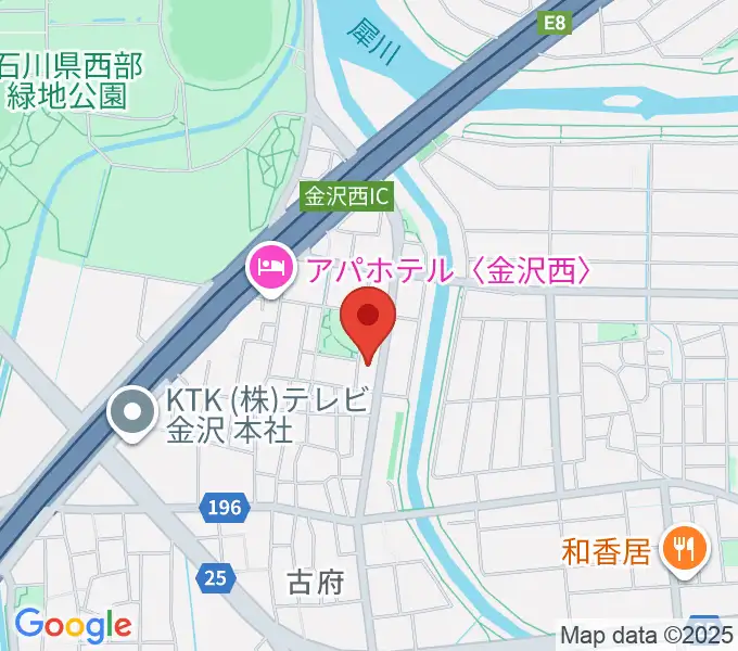 ピアノ工房カナザワの地図