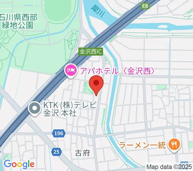 ピアノ工房カナザワの地図