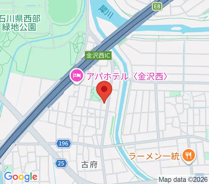 ピアノ工房カナザワの地図