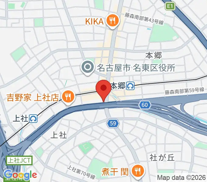 ピアノ百貨 名古屋店の地図