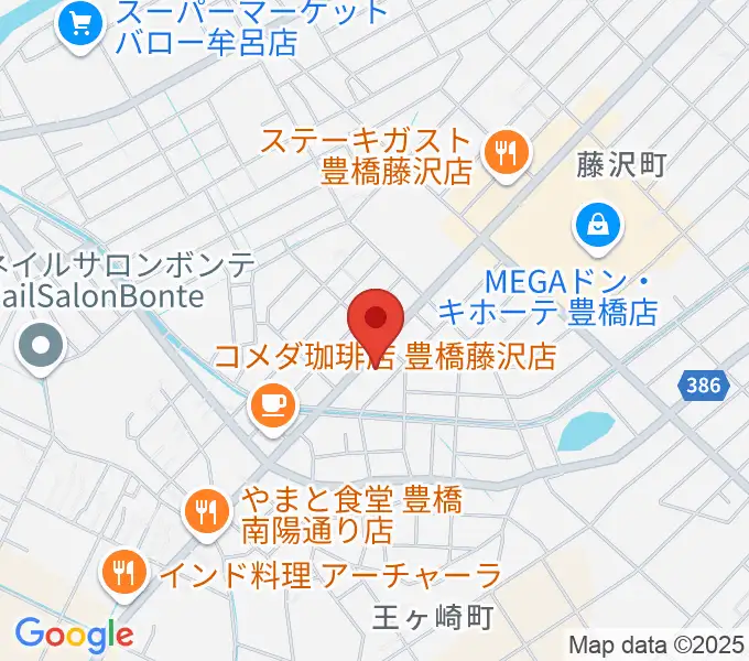 ピアノ百貨 豊橋店の地図