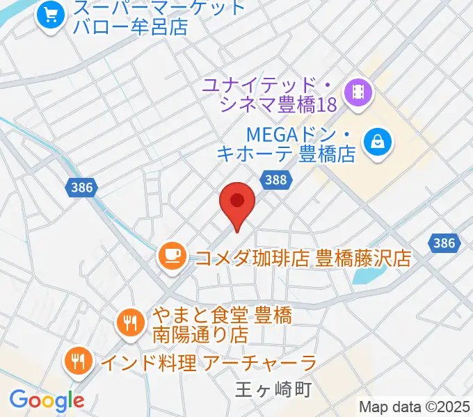 ピアノ百貨 豊橋店の地図