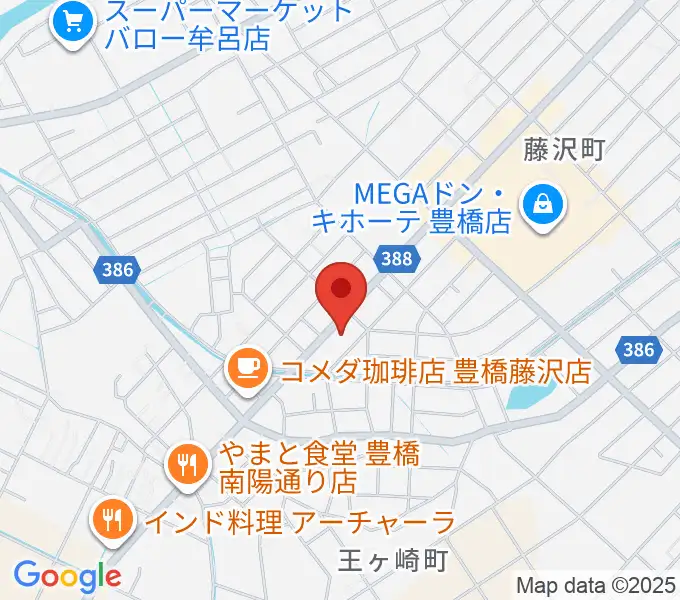 ピアノ百貨 豊橋店の地図