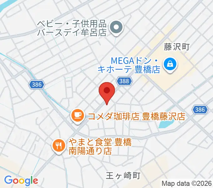 ピアノ百貨 豊橋店の地図